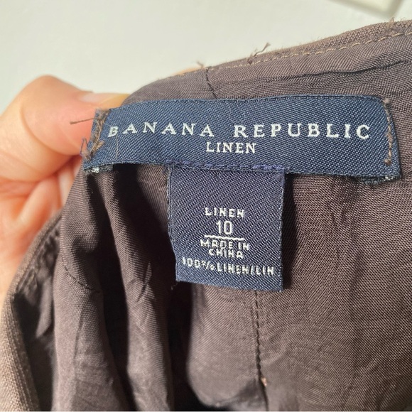 Banana Republic 100% Linen Skirt CA-Line Women's Skirt midi chocolate brown - Picture 6 of 6